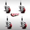 Service Caster 3'' SS Red Poly Swivel 7/8'' Expanding Stem Caster Set with Brake, 4PK SCC-SSEX20S314-PPUB-RED-TLB-78-4 - alternate 3